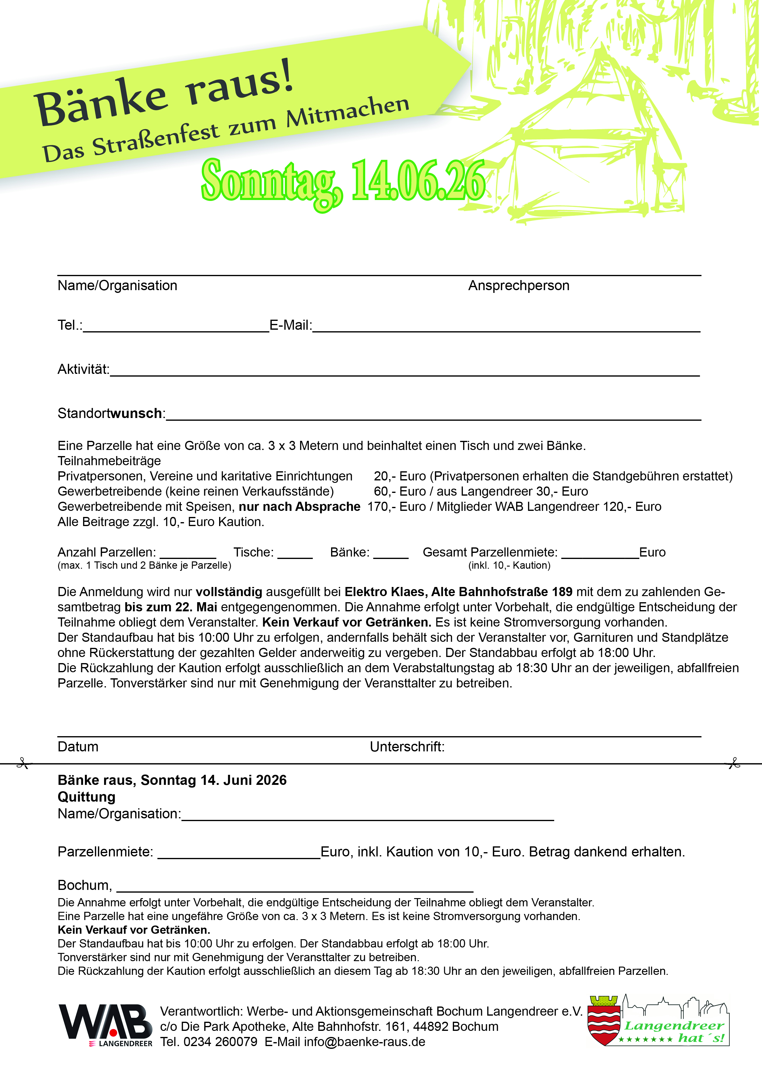 Anmeldung baenke raus 2025